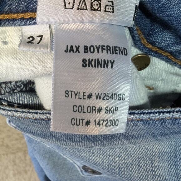 Hudson Jax Boyfriend Skinny Jean Skip Wash Distressed Denim Mid Rise 27 - Picture 7 of 7